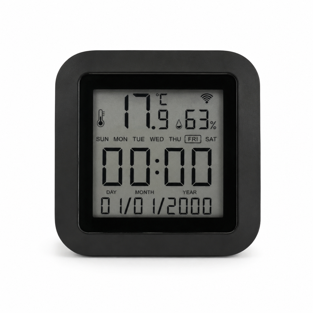 SENSOR TEMPERATURA HUMEDAD WIFI TUYA COMPATIBLE ALEXA LCD