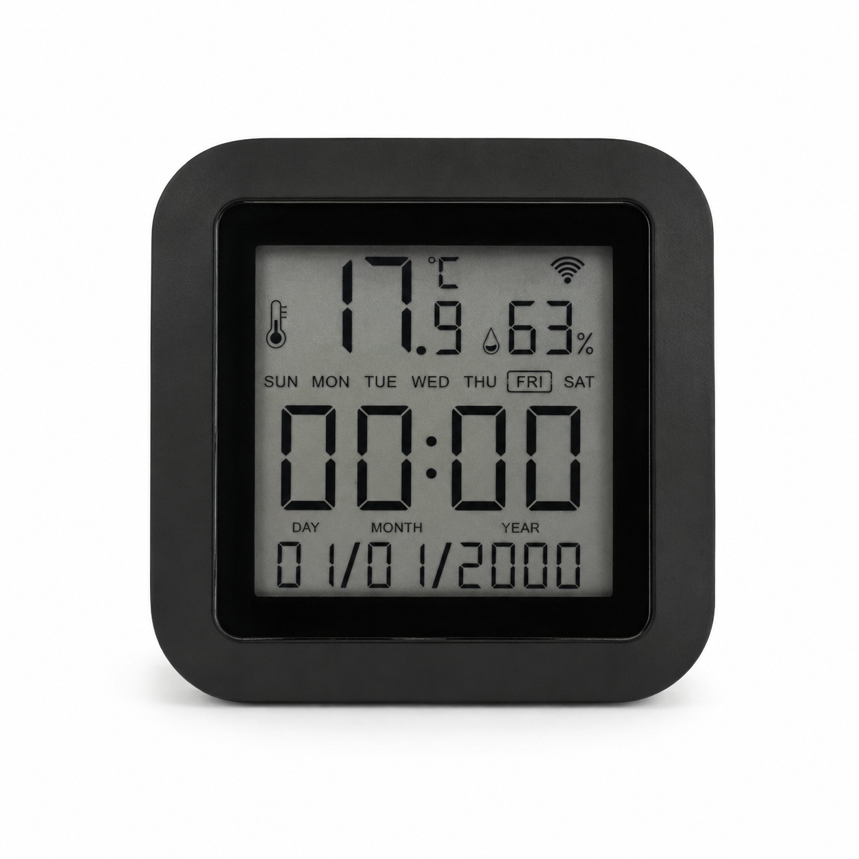 SENSOR TEMPERATURA HUMEDAD WIFI TUYA COMPATIBLE ALEXA LCD