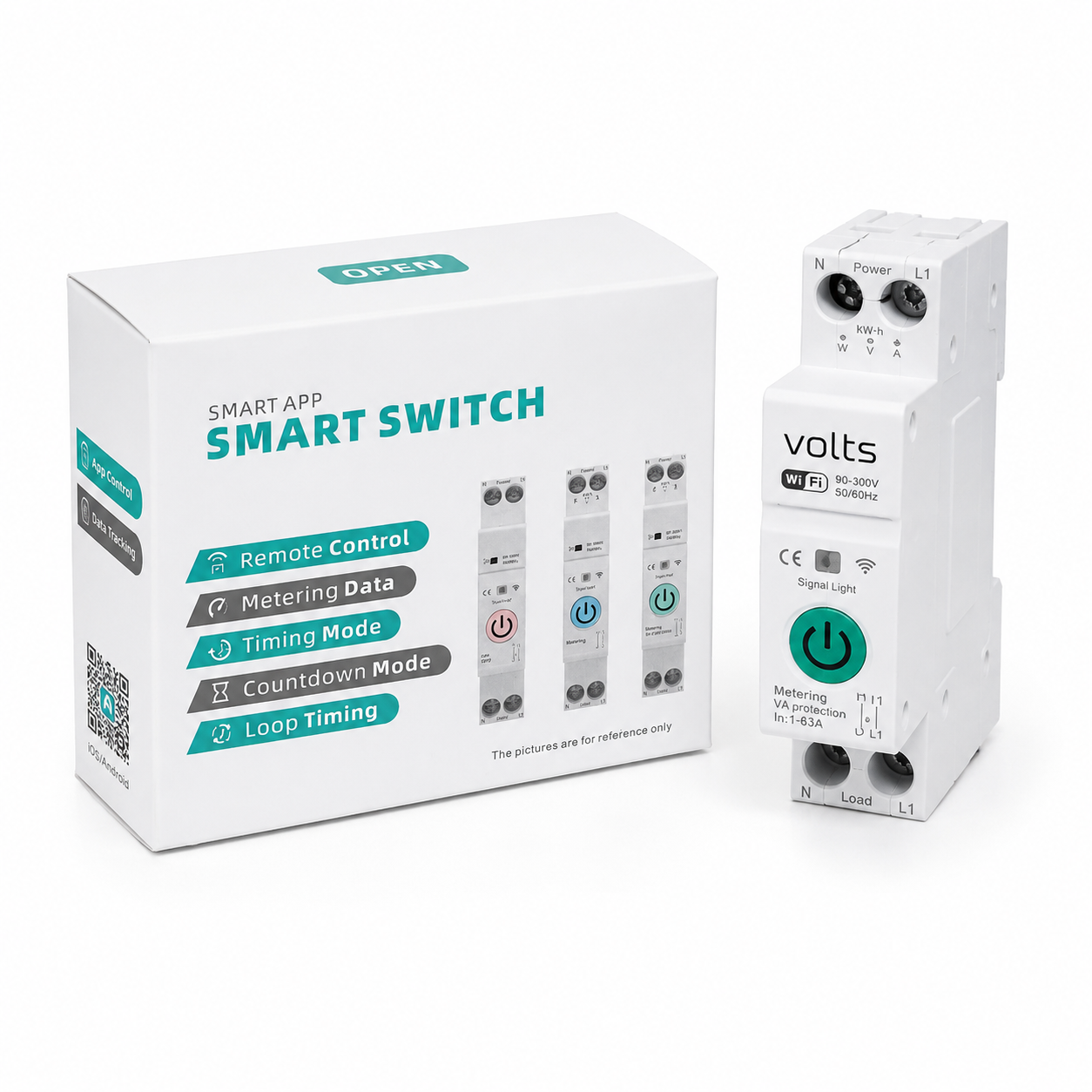 INTERRUPTOR WIFI RIEL DIN 1P+N 90-300V SMART LIFE TUYA