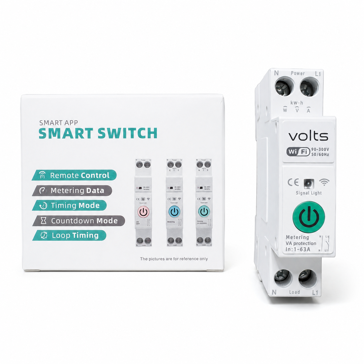 INTERRUPTOR WIFI RIEL DIN 1P+N 90-300V SMART LIFE TUYA