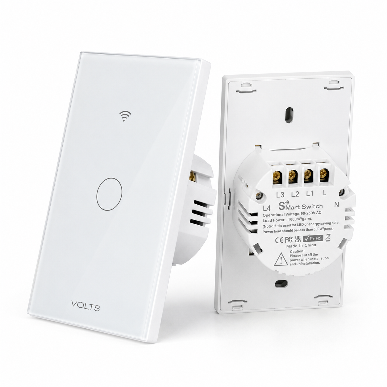 LLAVE DE LUZ SMART TACTIL 1 PUNTO 10A WIFI+RF+BLUETOOTH BLANCO