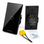 LLAVE DE LUZ SMART TACTIL 1 PUNTO 10A WIFI+RF+BLUETOOTH NEGRO