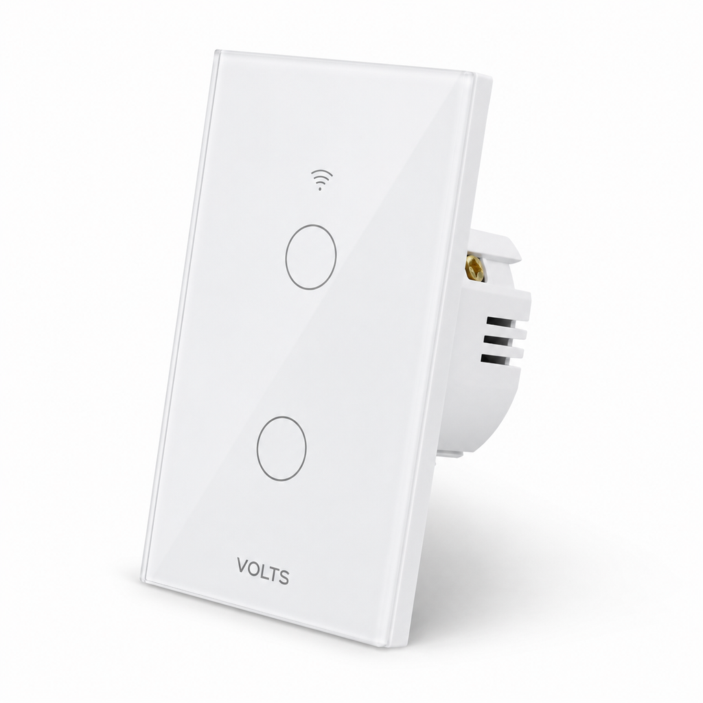 LLAVE DE LUZ SMART TACTIL 2 PUNTOS 10A WIFI+RF+BLUETOOTH BLANCO