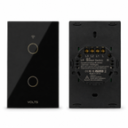 LLAVE DE LUZ SMART TACTIL 2 PUNTOS 10A WIFI+RF+BLUETOOTH NEGRO