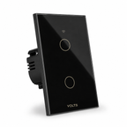 LLAVE DE LUZ SMART TACTIL 2 PUNTOS 10A WIFI+RF+BLUETOOTH NEGRO