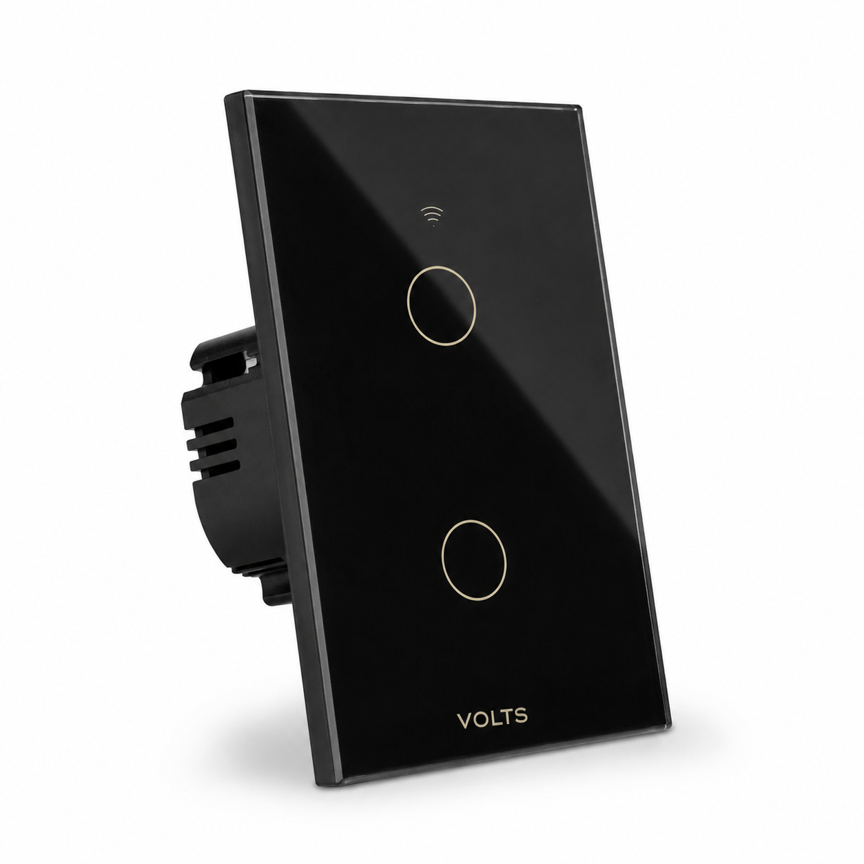 LLAVE DE LUZ SMART TACTIL 2 PUNTOS 10A WIFI+RF+BLUETOOTH NEGRO