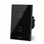 LLAVE DE LUZ SMART TACTIL 2 PUNTOS 10A WIFI+RF+BLUETOOTH NEGRO
