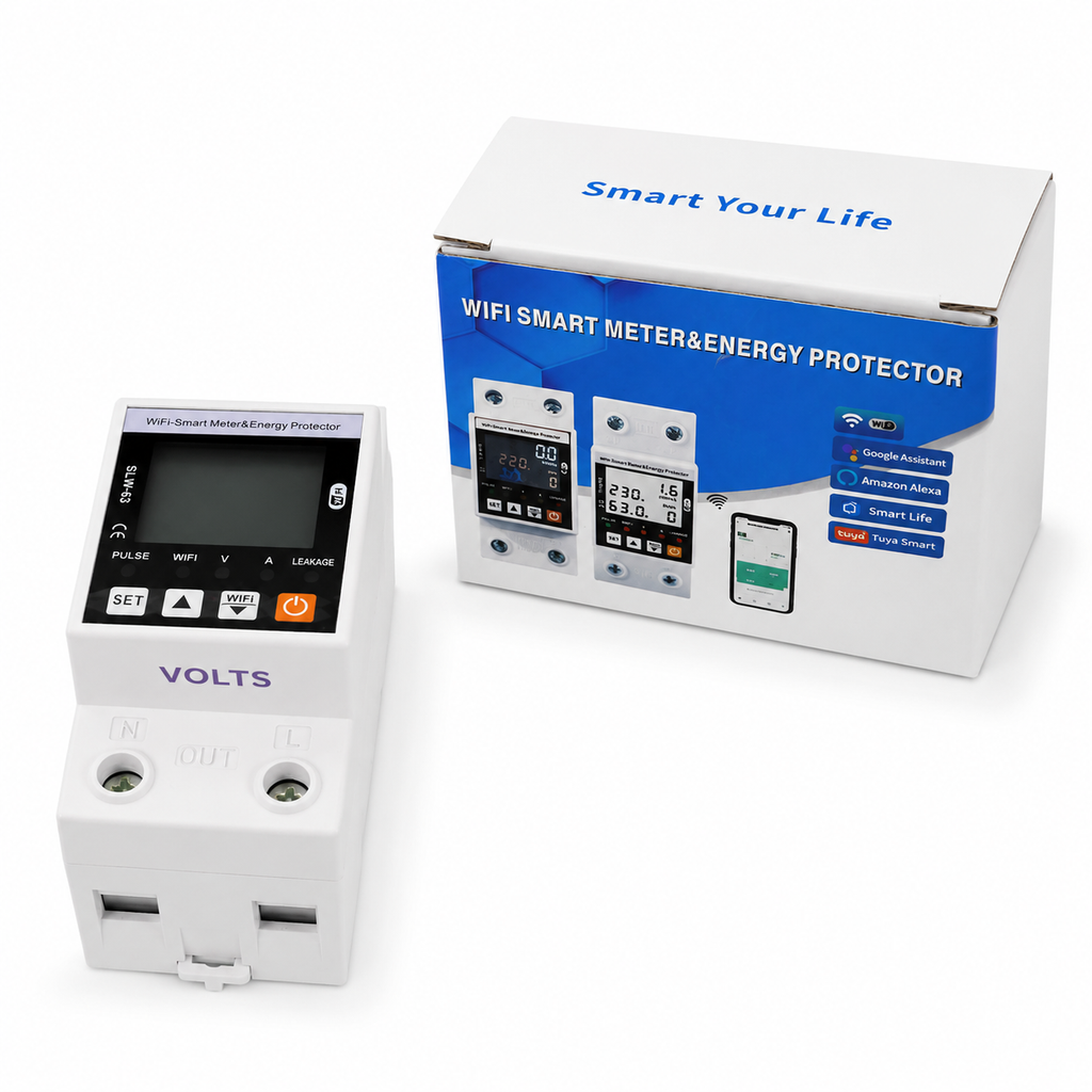 MEDIDOR DE CONSUMO Y PROTECTOR TENSION WIFI TUYA SMARTLIFE