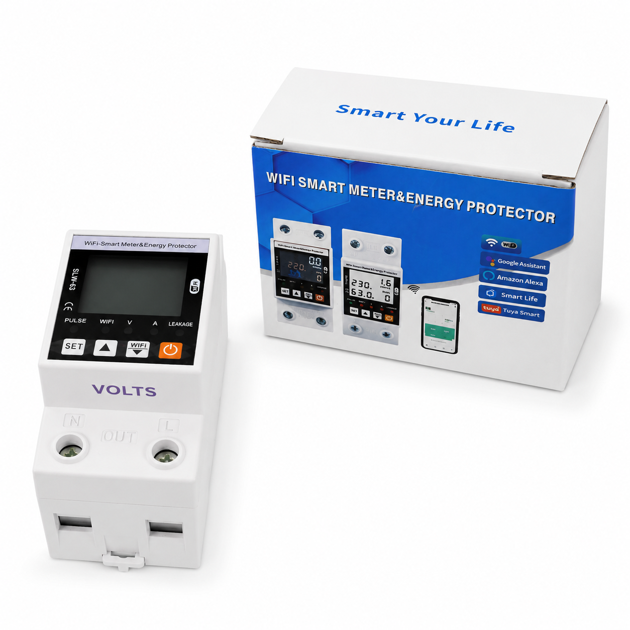 MEDIDOR DE CONSUMO Y PROTECTOR TENSION WIFI TUYA SMARTLIFE