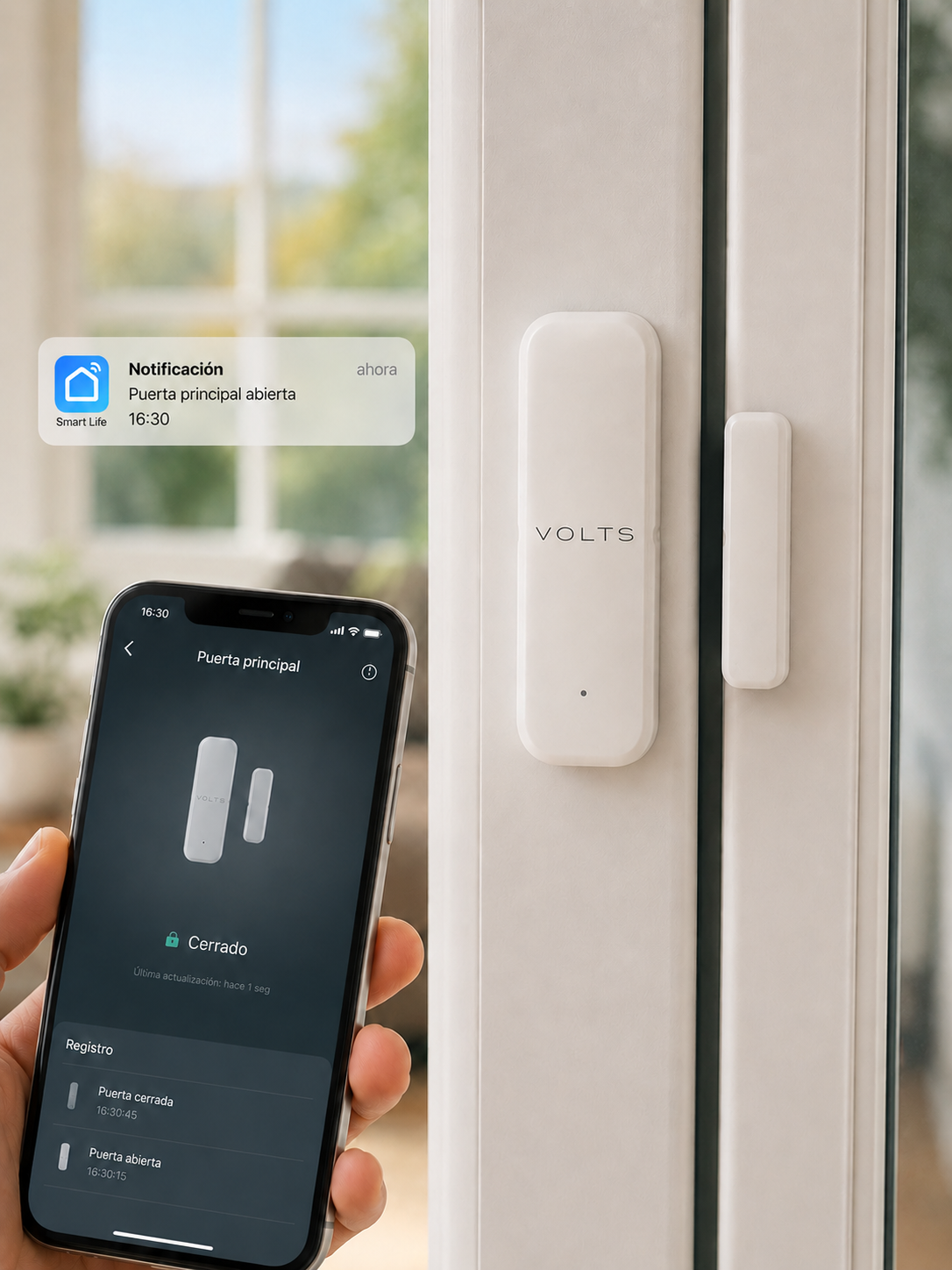 SENSOR WIFI PARA PUERTAS Y VENTANAS INTELIGENTE MAGNETICO