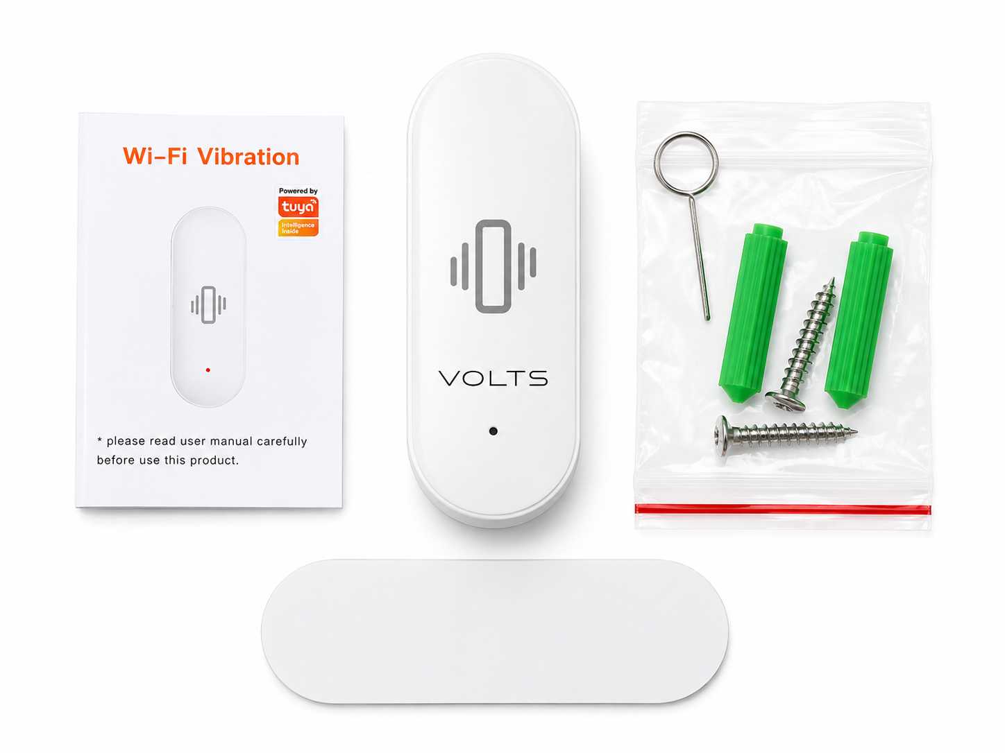 SENSOR DE VIBRACION WIFI VOLTS TUYA SMART ALARMA 3 NIVELES
