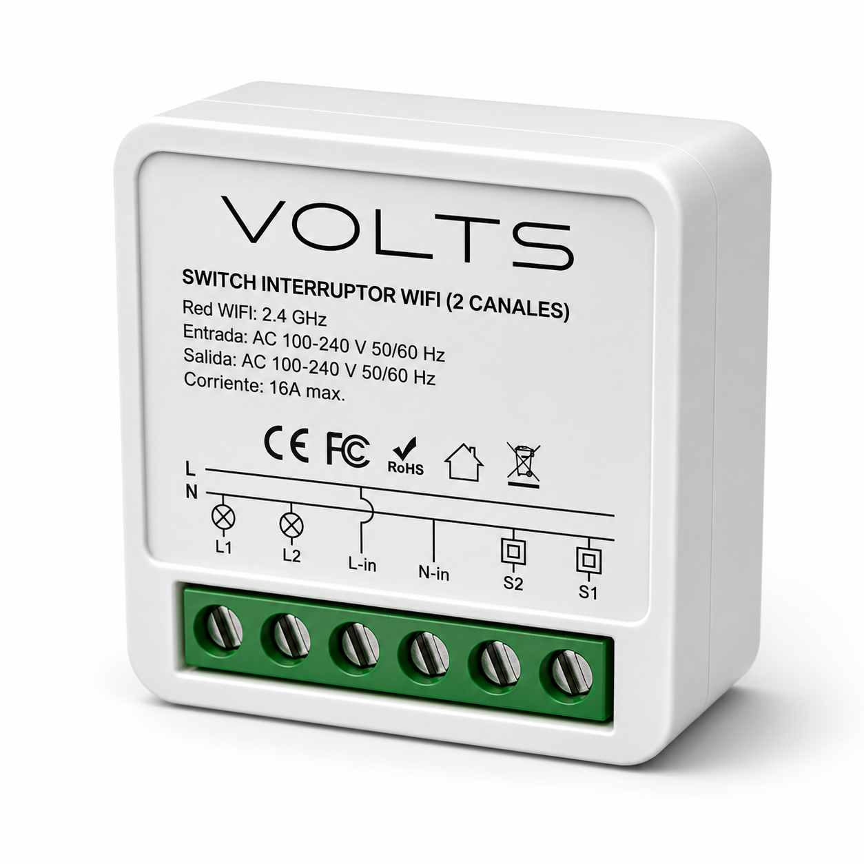 INTERRUPTOR INTELIGENTE SMART WIFI PACK X10 2 CANALES VOLTS