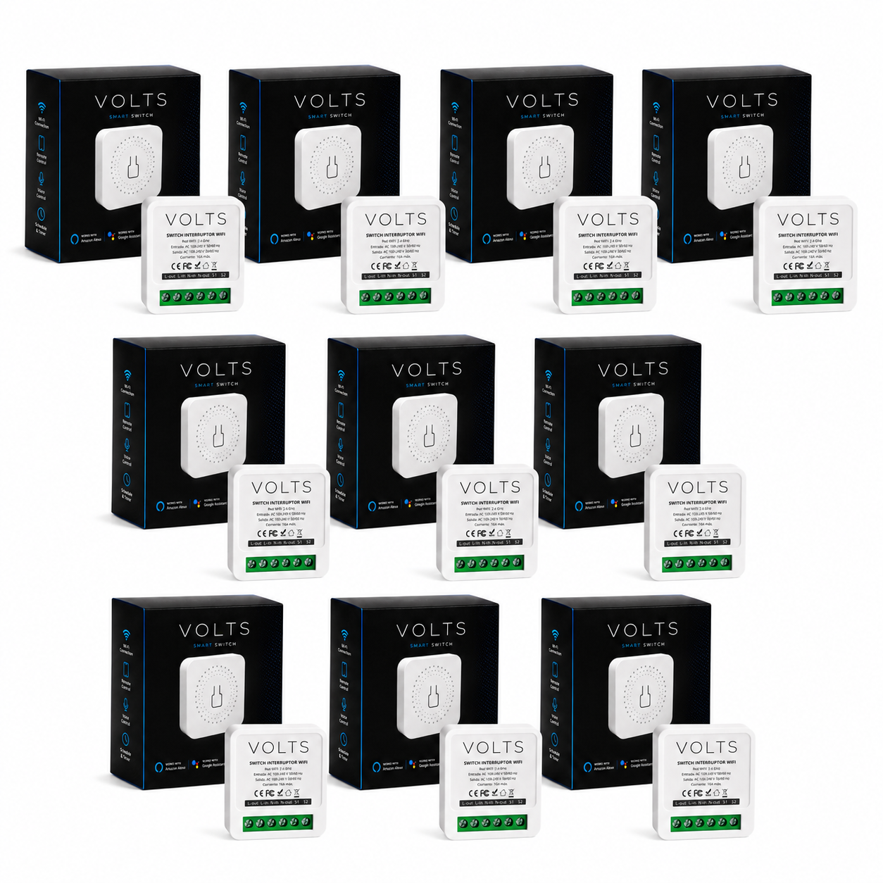 INTERRUPTOR INTELIGENTE SMART WIFI PACK X10 SMARTLIFE VOLTS
